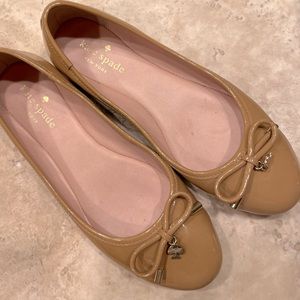 Kate spade tan patent leather flats